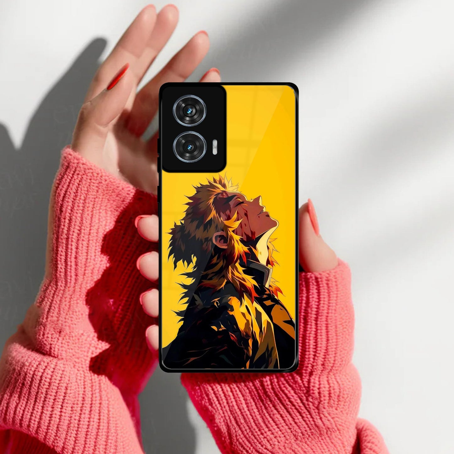 Burning Heart Glass Case Cover For Motorola