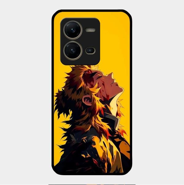 Burning Heart Glass Case Cover For Vivo V25 5G