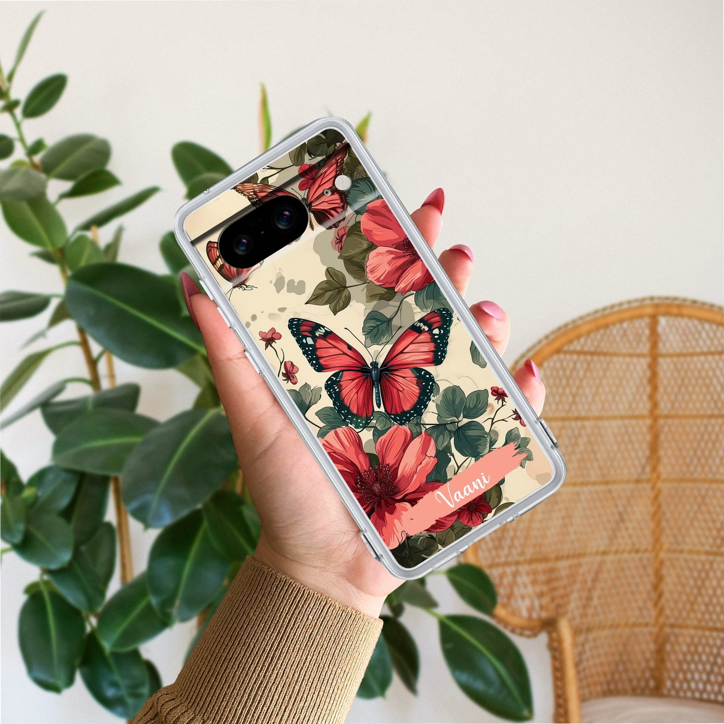Butterfly Customize Transparent Silicon Case For Google
