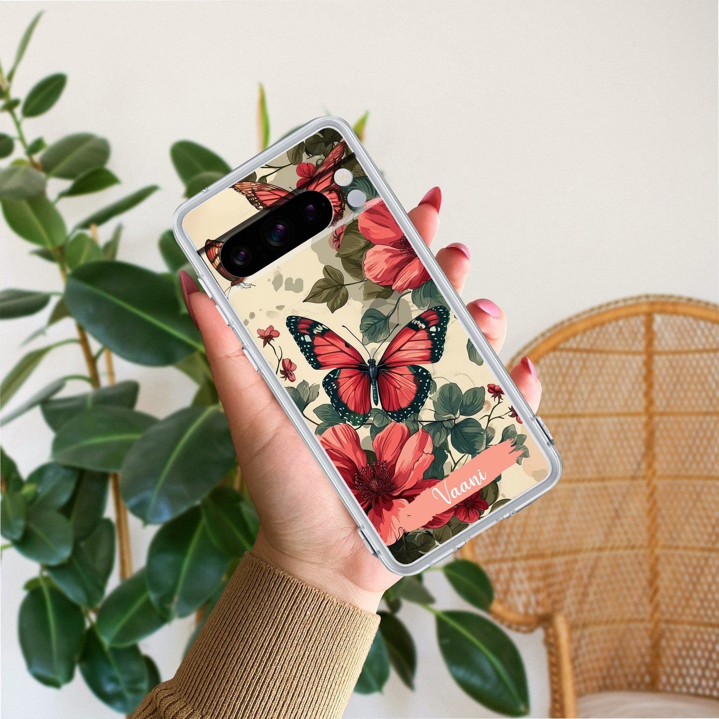 Butterfly Customize Transparent Silicon Case For Google
