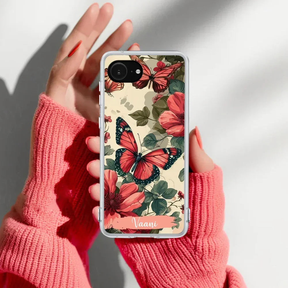 Butterfly Customize Anti Yellow Clear Case For iPhone 16e