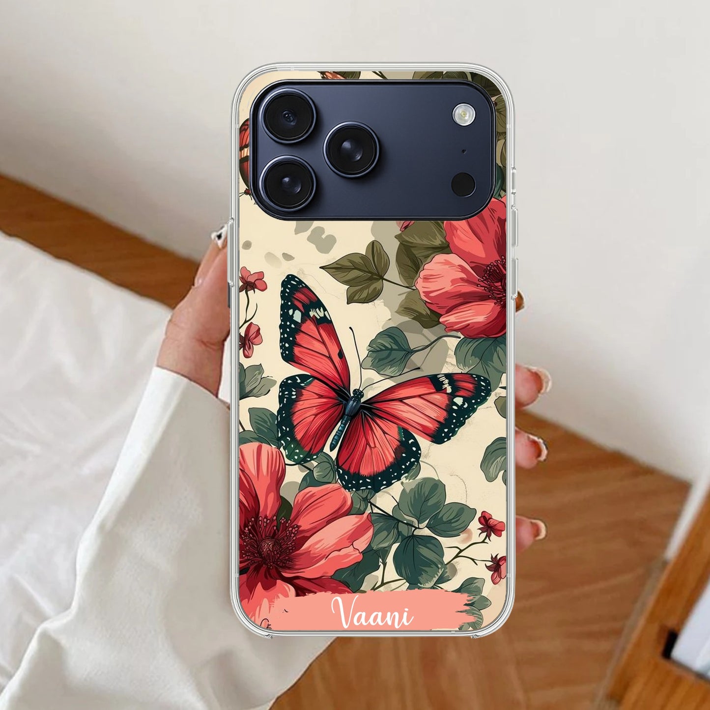 Butterfly Customize Transparent Silicon Case For iPhone
