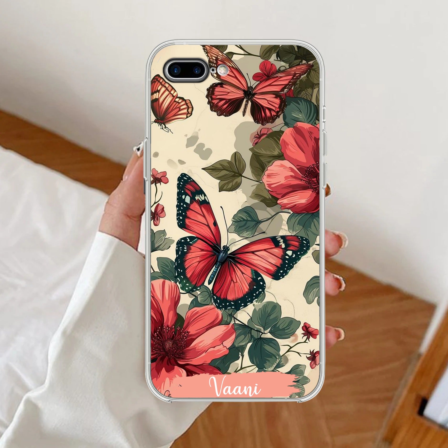 Butterfly Customize Transparent Silicon Case For iPhone