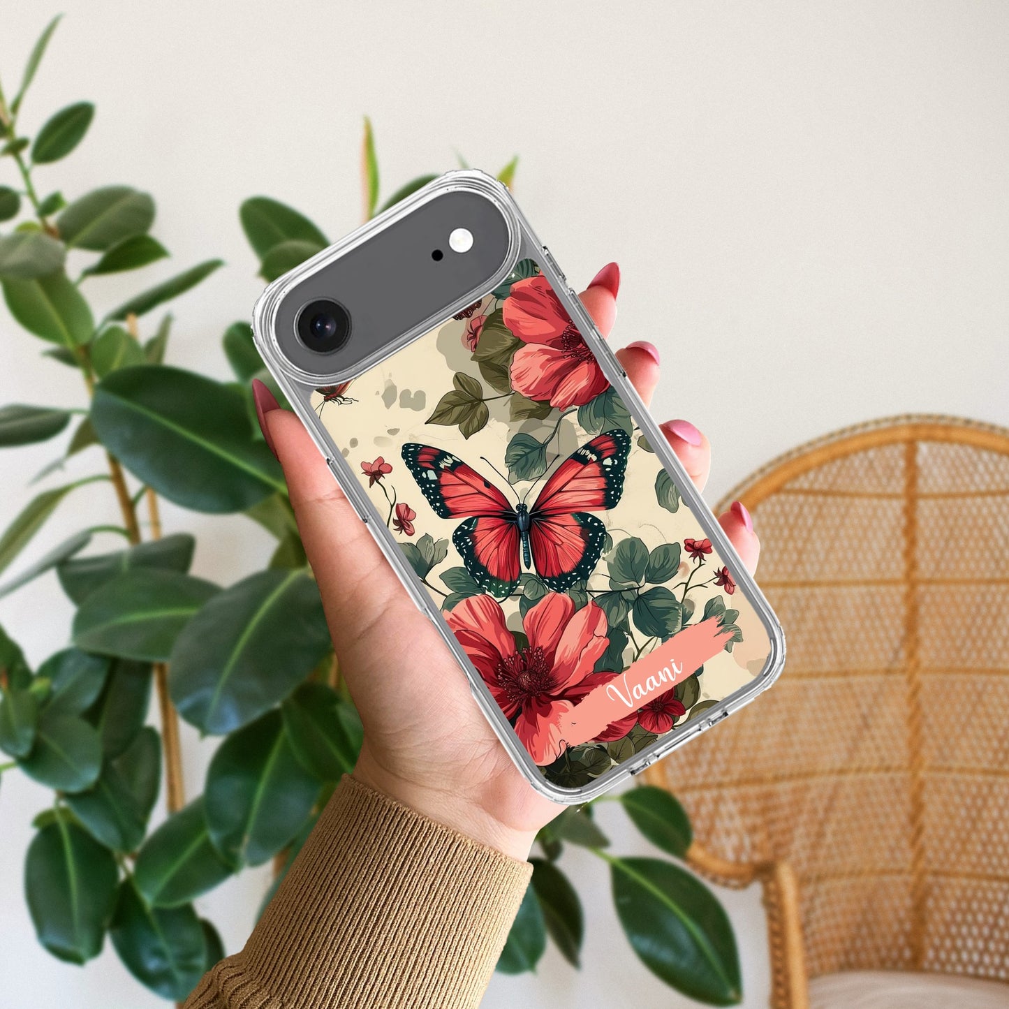 Butterfly Customize Transparent Silicon Case For iPhone