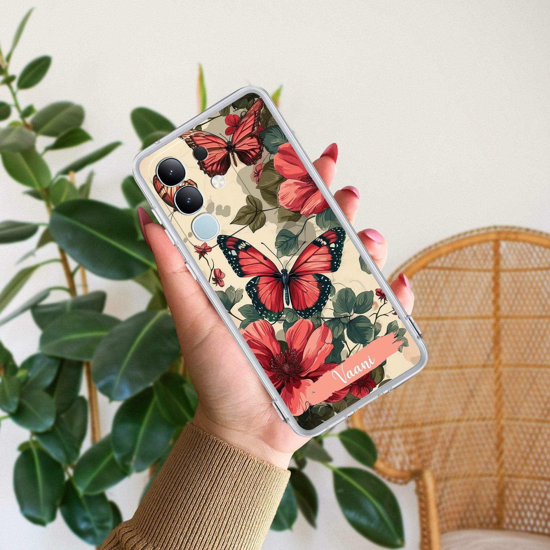 Butterfly  Customize Transparent Silicon Case For iQOO Z10x 5G