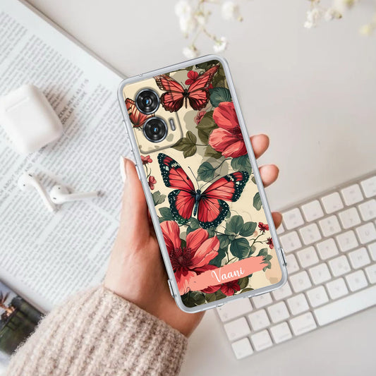 Butterfly Customize Transparent Silicon Case For Motorola