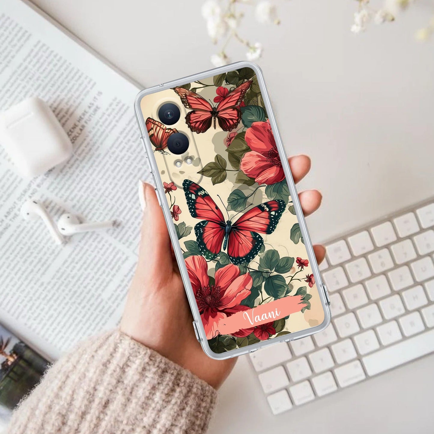 Butterfly Customize Transparent Silicon Case For OnePlus