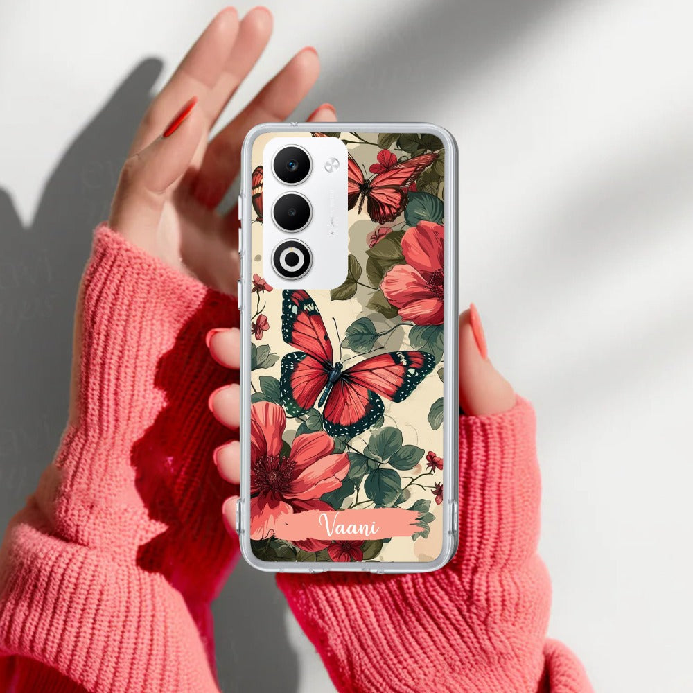 Butterfly  Customize Transparent Silicon Case For Oppo