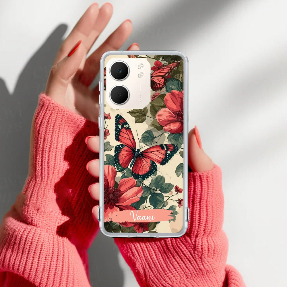 Butterfly  Customize Transparent Silicon Case For Oppo