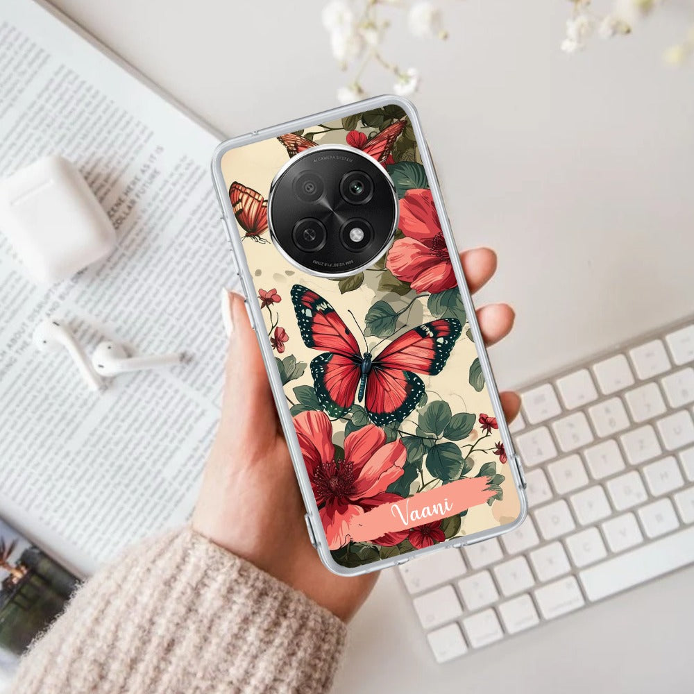 Butterfly  Customize Transparent Silicon Case For Oppo