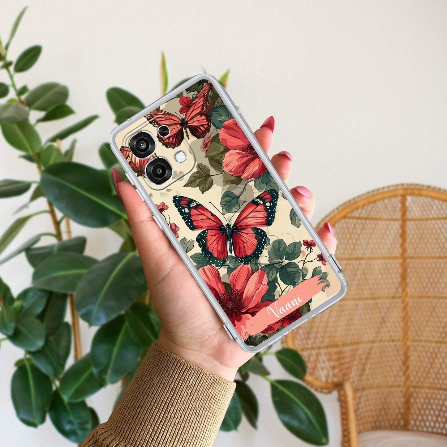 Butterfly  Customize Transparent Silicon Case For Oppo