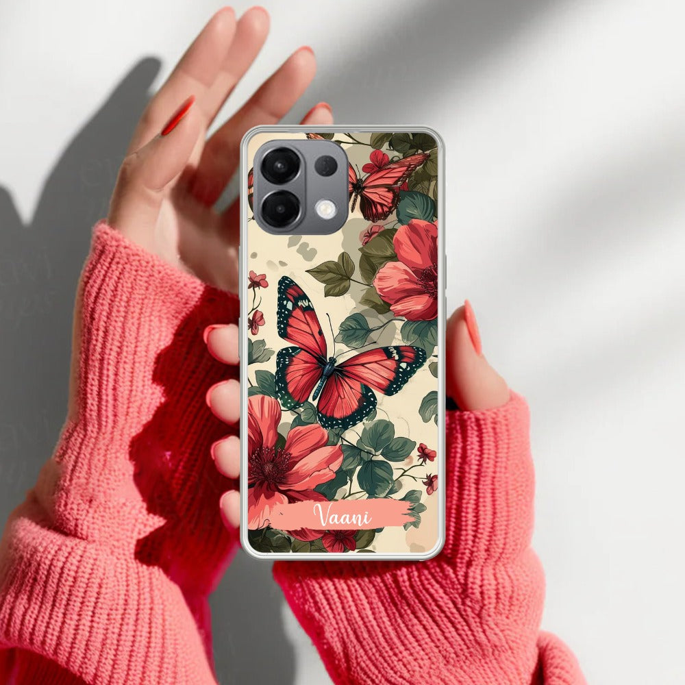 Butterfly  Customize Transparent Silicon Case For Oppo