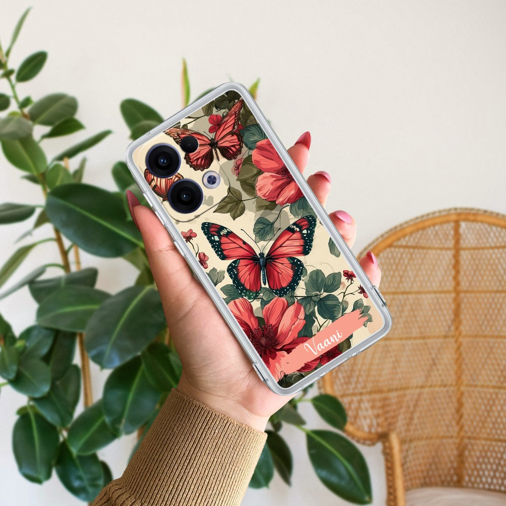 Butterfly  Customize Transparent Silicon Case For Oppo