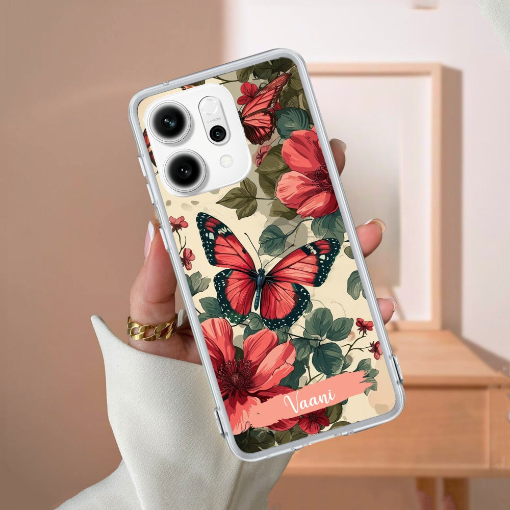 Butterfly  Customize Transparent Silicon Case For Oppo