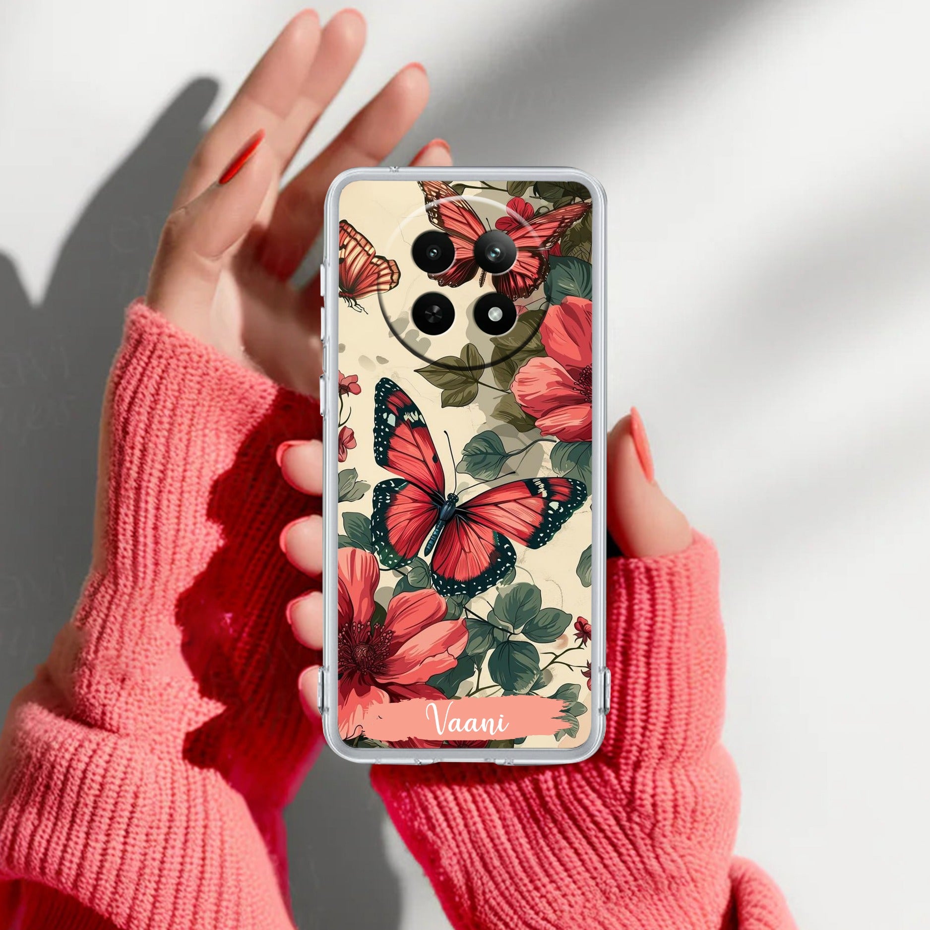 Butterfly Customize Transparent Silicon Case For Realme Narzo N65 5G