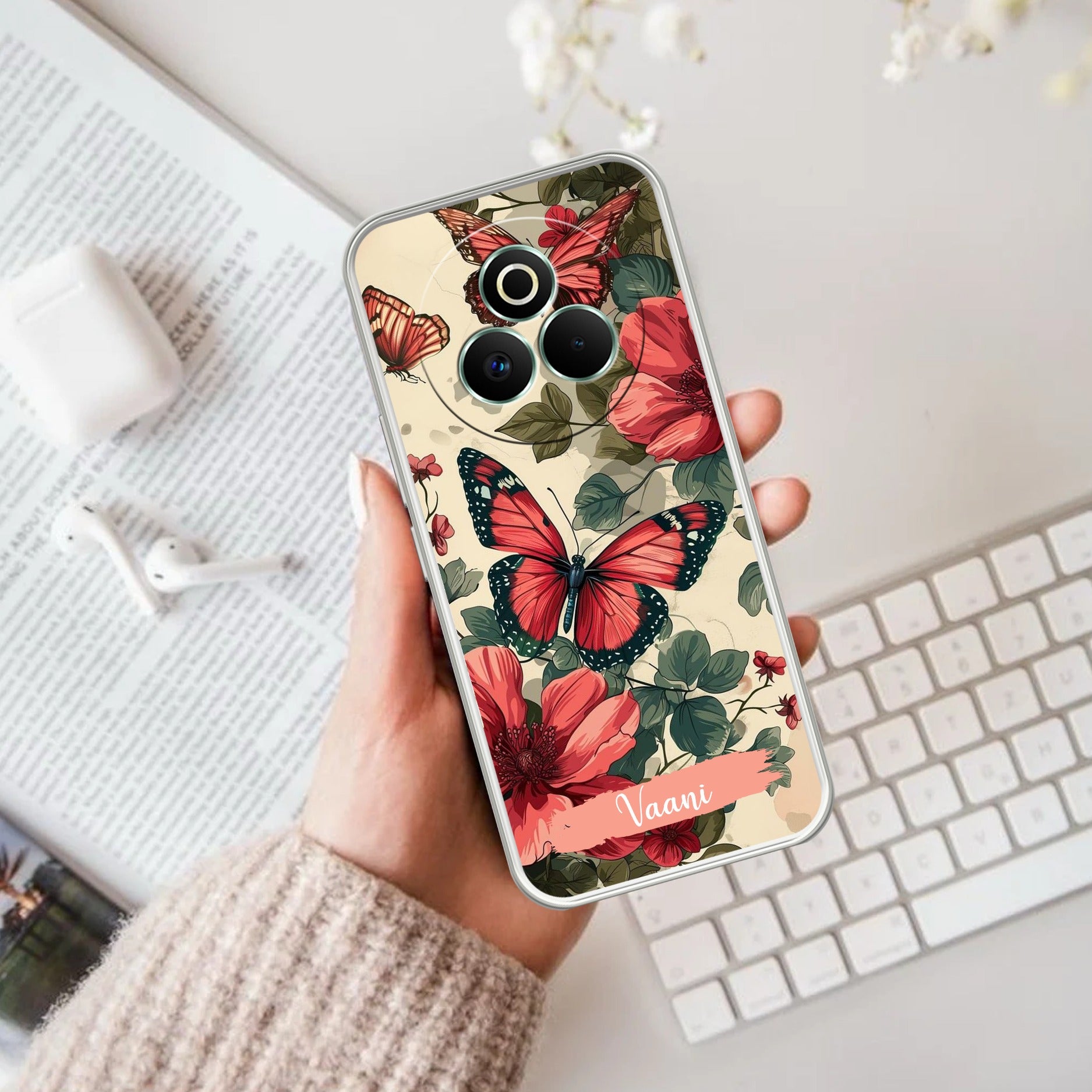 Butterfly Customize Anti Yelllow Case For Realme P3 Pro 5G