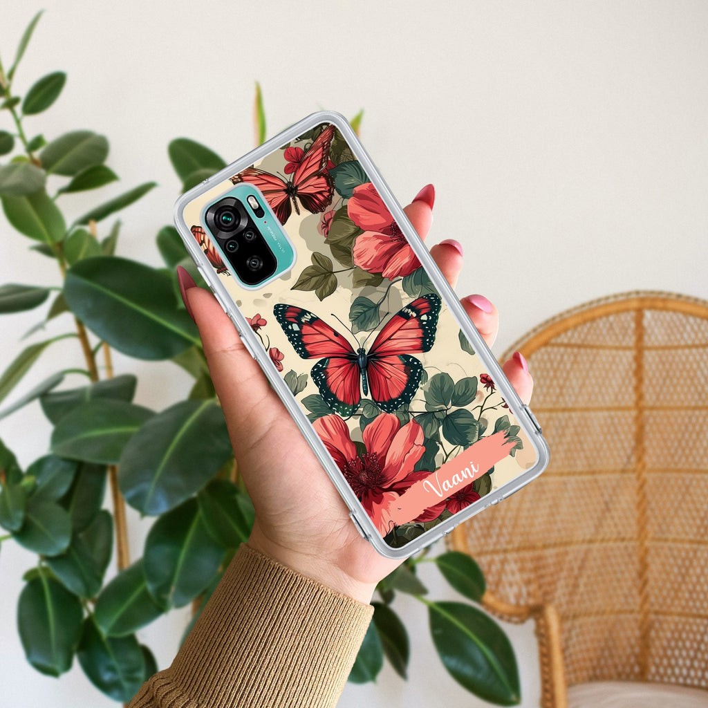 Butterfly Customize Transparent Silicon Case For Redmi Note 10 / 10S