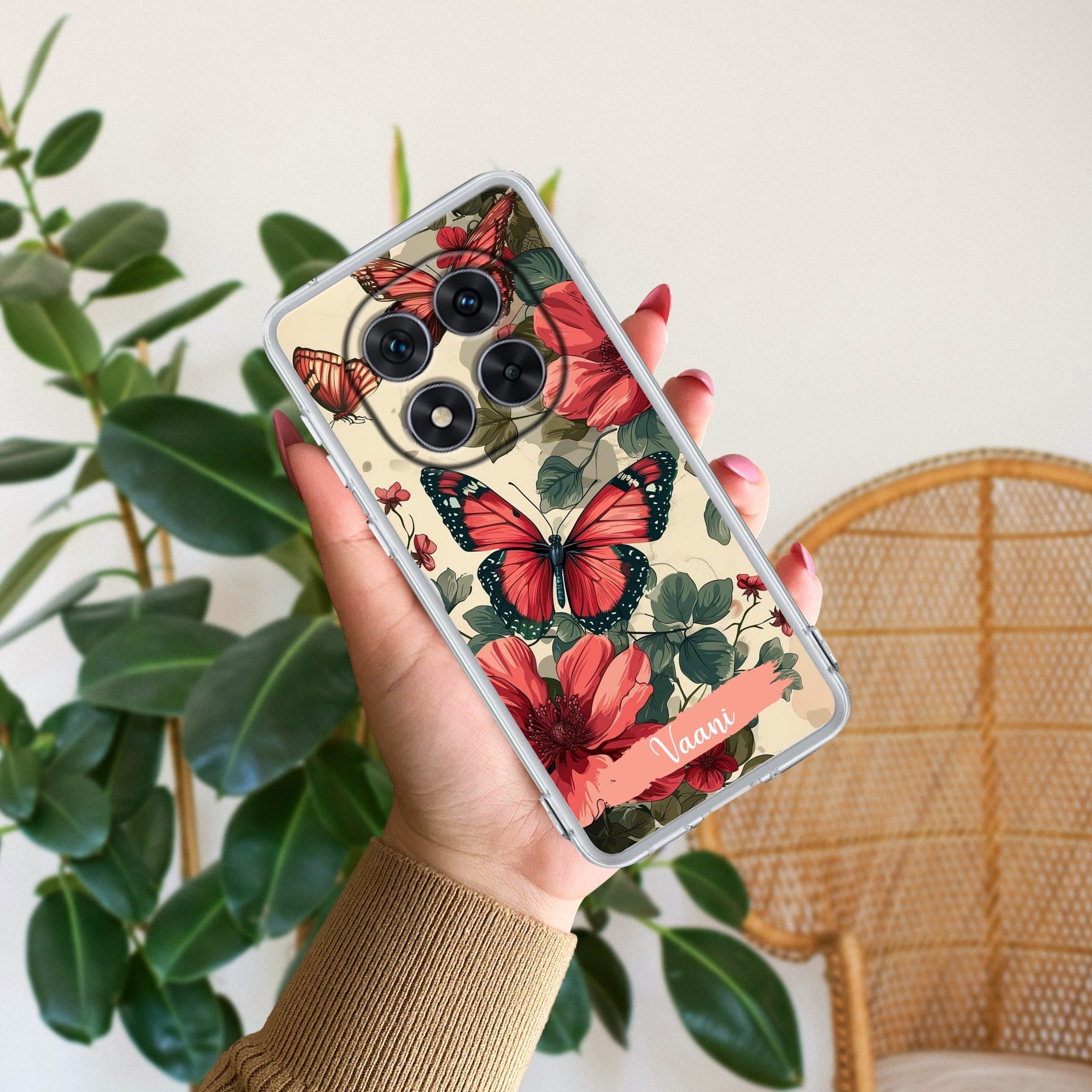 Butterfly Customize Transparent Silicon Case For Redmi Note 14 Pro Plus 5G