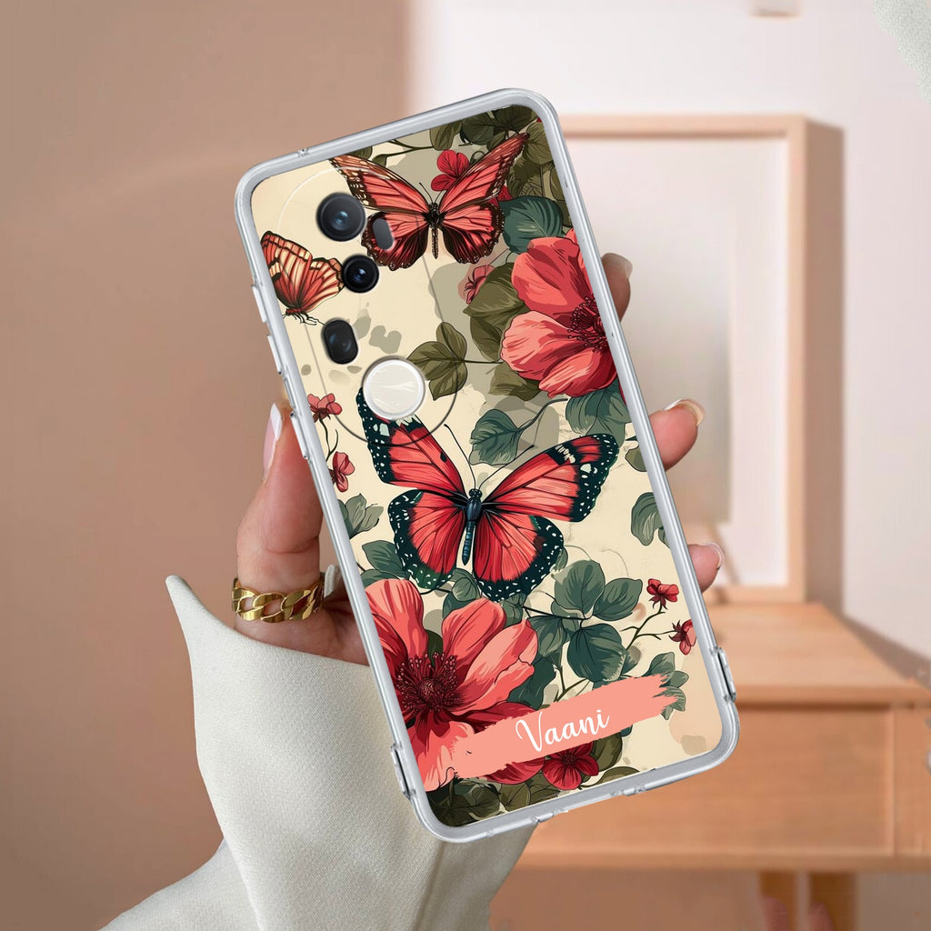 Butterfly  Customize Transparent Silicon Case For Vivo T4 Ultra 5G