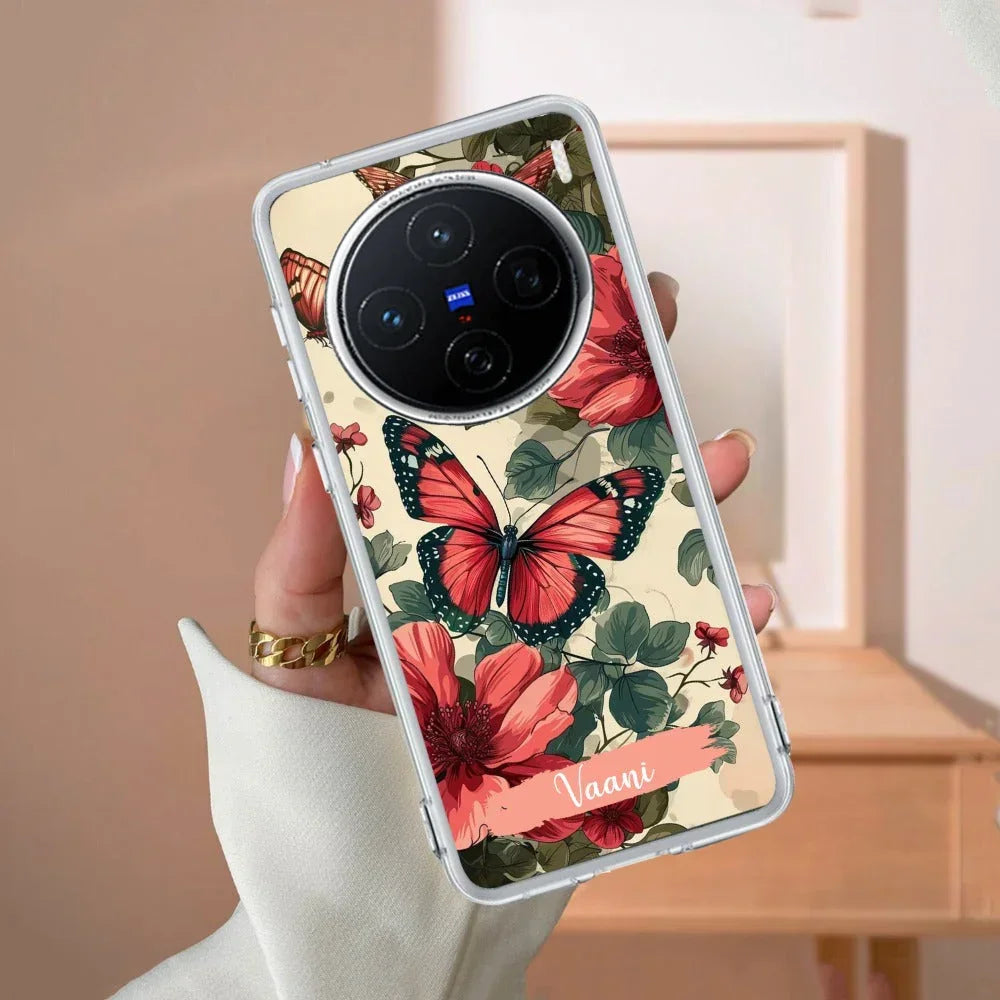 Butterfly  Customize Transparent Silicon Case For Vivo Y100 5G /  Vivo Y100A 5G