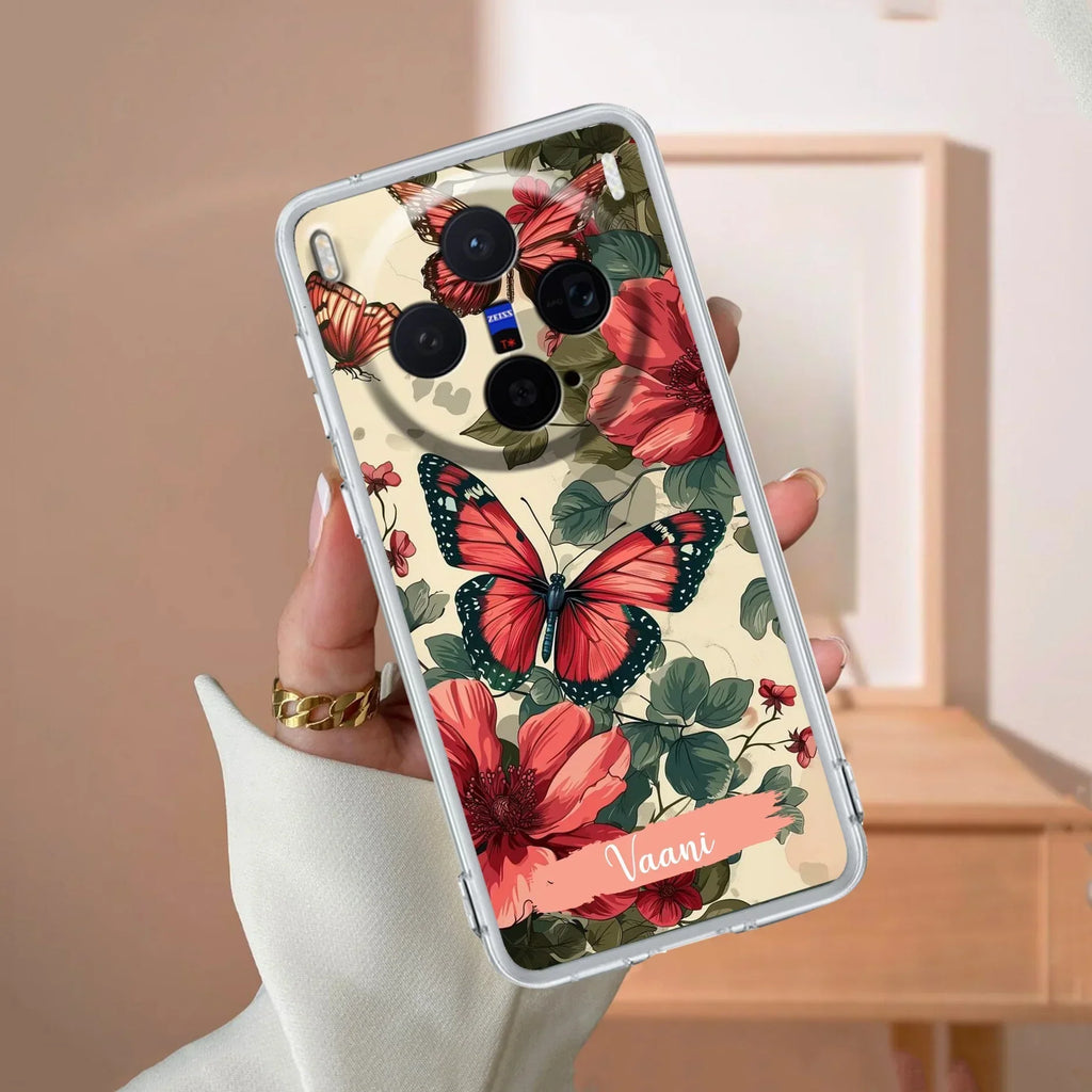 Butterfly  Customize Transparent Silicon Case For Vivo V40e 5G