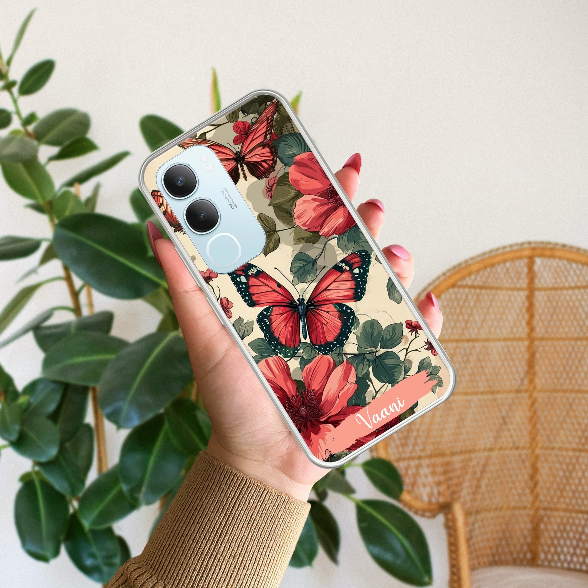 Butterfly  Customize Transparent Silicon Case For Vivo Y29 5G