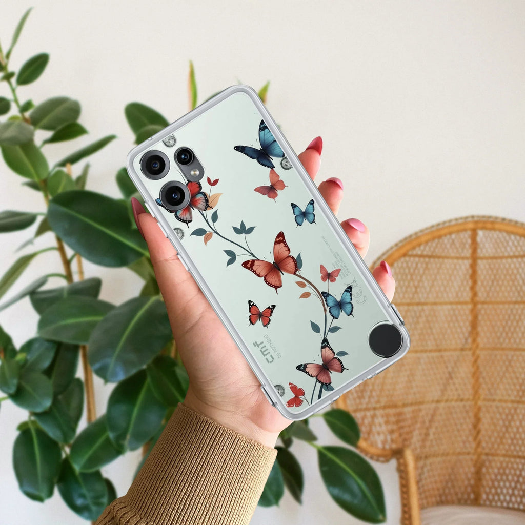 Butterfly Floral Design Transparent Silicon Case For Nothing - ShopOnCliQ