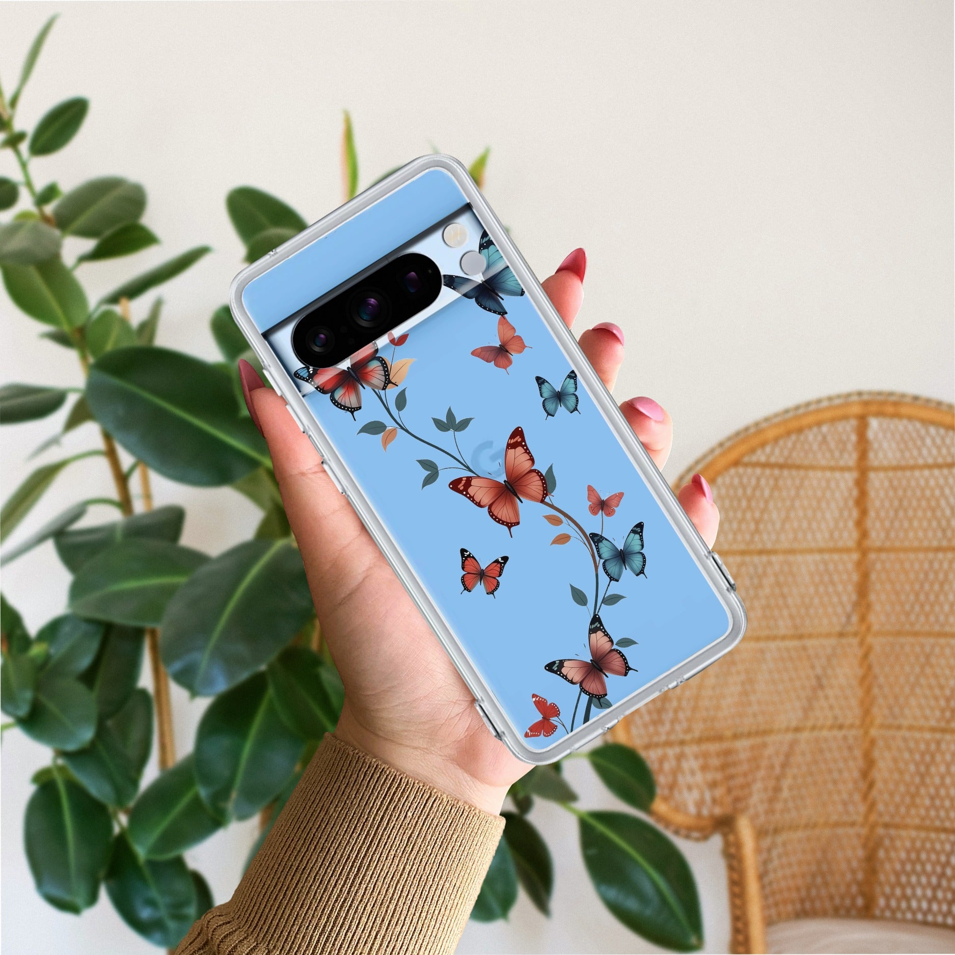 Butterfly Floral Design Anti Yellow Case For Google Pixel 8 Pro 5G