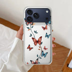 Butterfly Floral Design Anti Yellow Clear Case For iPhone 17 Pro Max