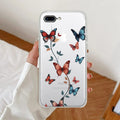 Butterfly Floral Design Transparent Silicon Case For iPhone 7 Plus / iPhone 8 Plus