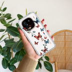 Butterfly Floral Design Transparent Silicon Case For iQOO 12 5G