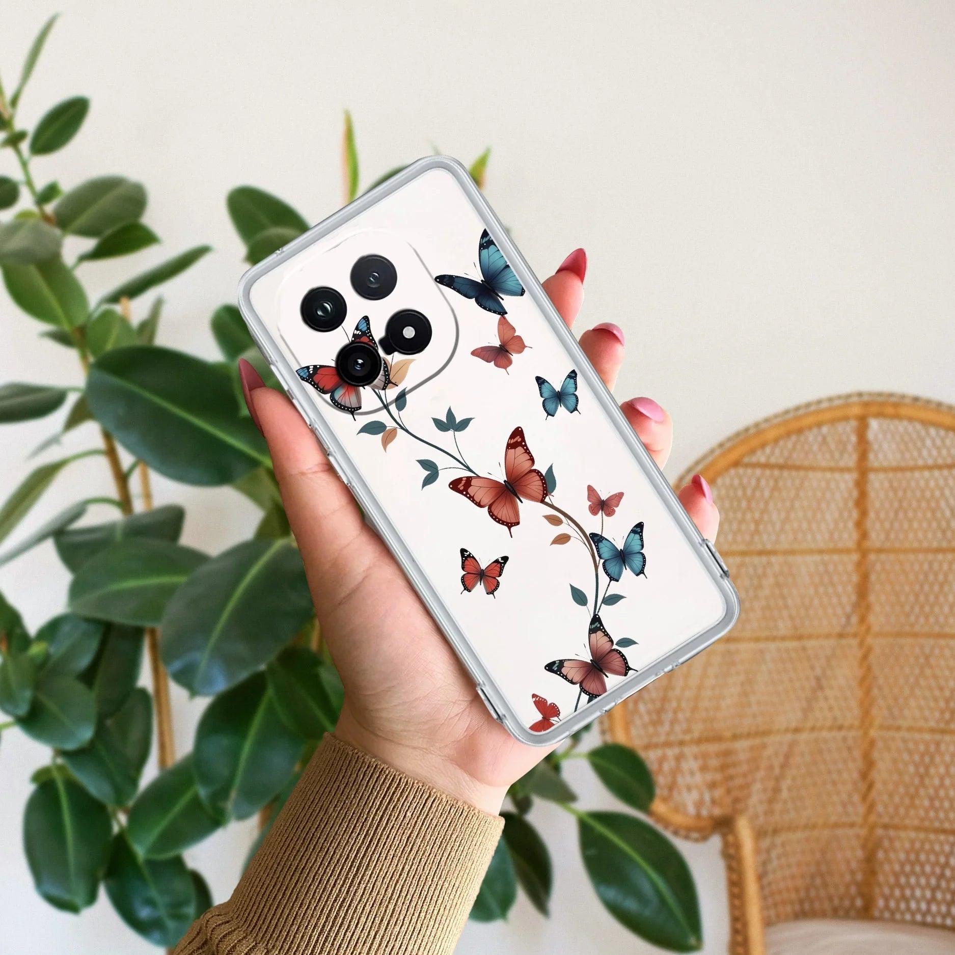 Butterfly Floral Design Transparent Silicon Case For iQOO 15 5G