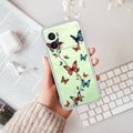Butterfly Floral Design Transparent Silicon Case For iQOO Neo 7 Pro 5G