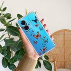 Butterfly Floral Design Transparent Silicon Case For iQOO Z6 Pro 5G