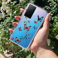 Butterfly Floral Design Transparent Silicon Case For iQOO Z7s 5G