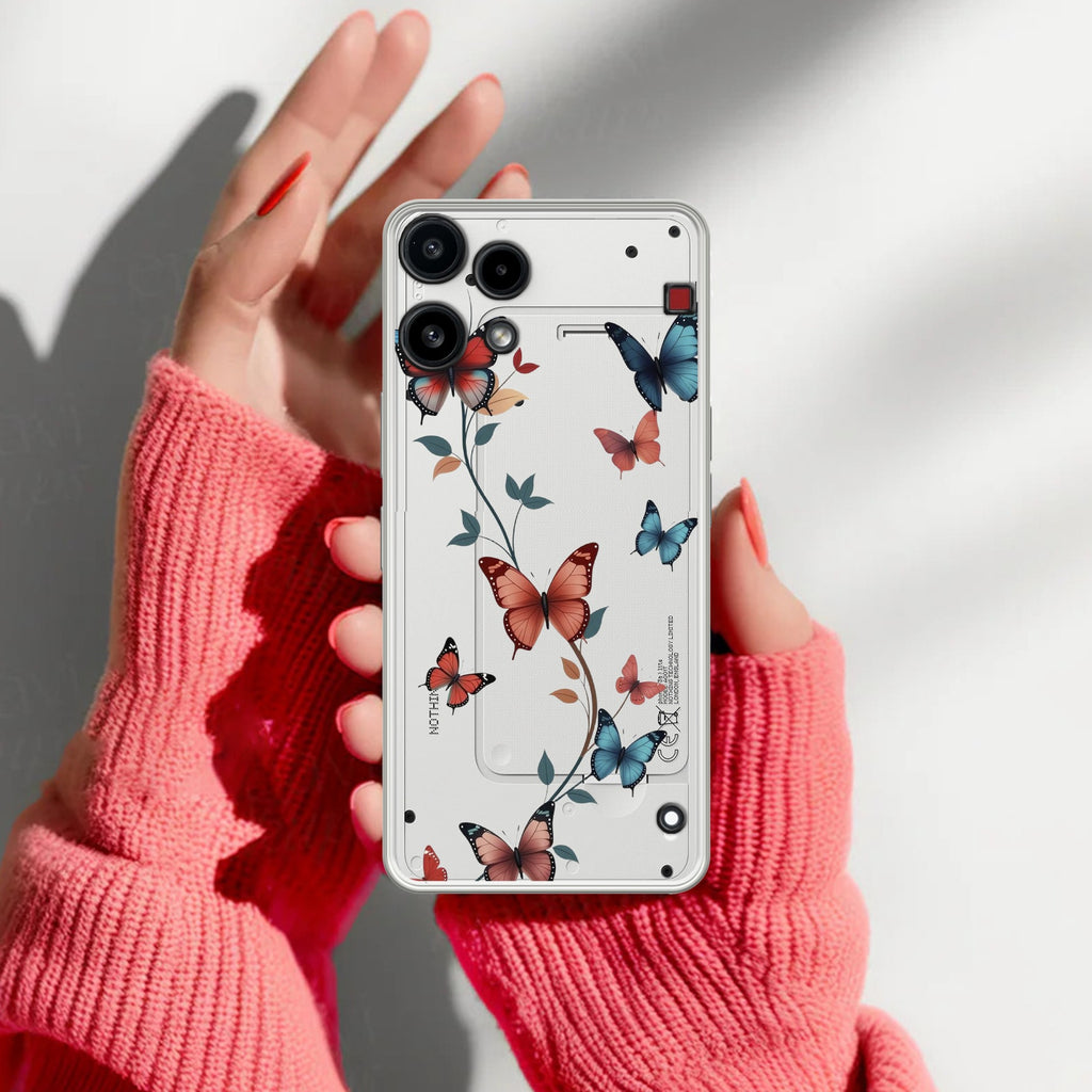 Butterfly Floral Design Anti Yellow Case For Nothing Phone 3a Lite 5G