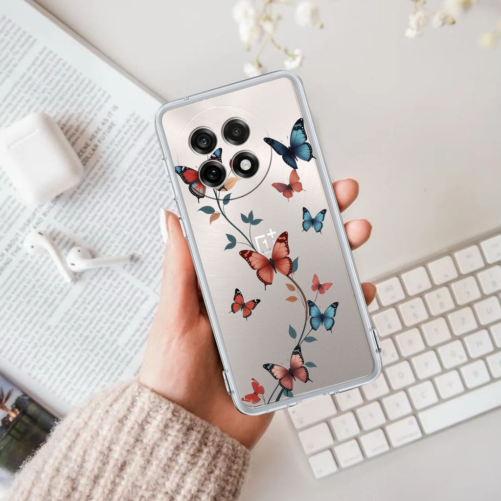 Butterfly Floral Design Anti Yellow Case For OnePlus 13R 5G
