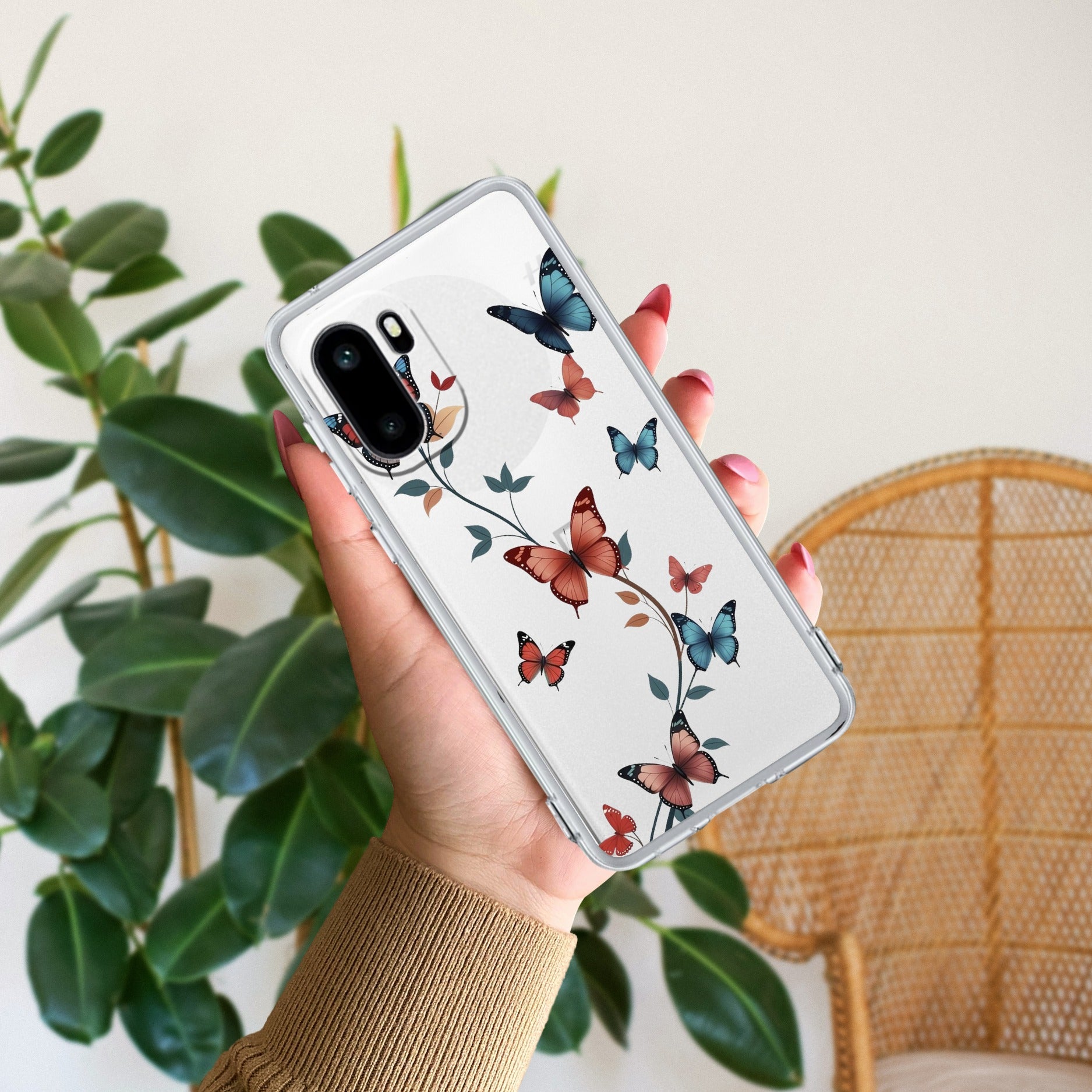 Butterfly Floral Design Anti Yellow Case For OnePlus 15R 5G