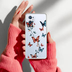 Butterfly Floral Design Transparent Silicon Case For OnePlus 9 Pro
