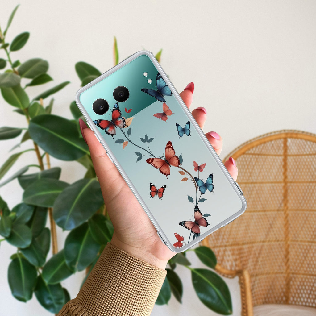 Butterfly Floral Design Anti Yellow Case For OnePlus Nord 4 5G