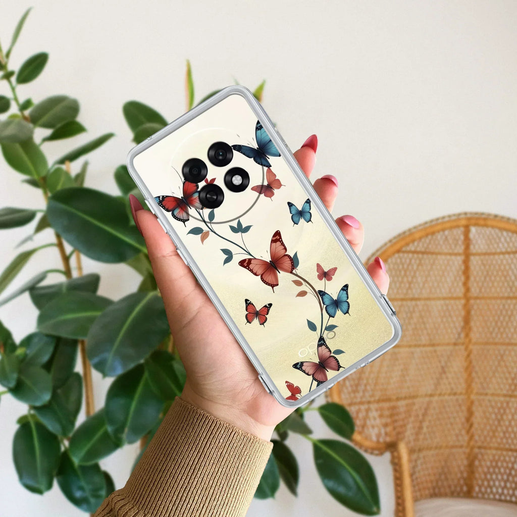 Butterfly Floral Design Anti Yellow Case For Oppo F31 Pro Plus 5G