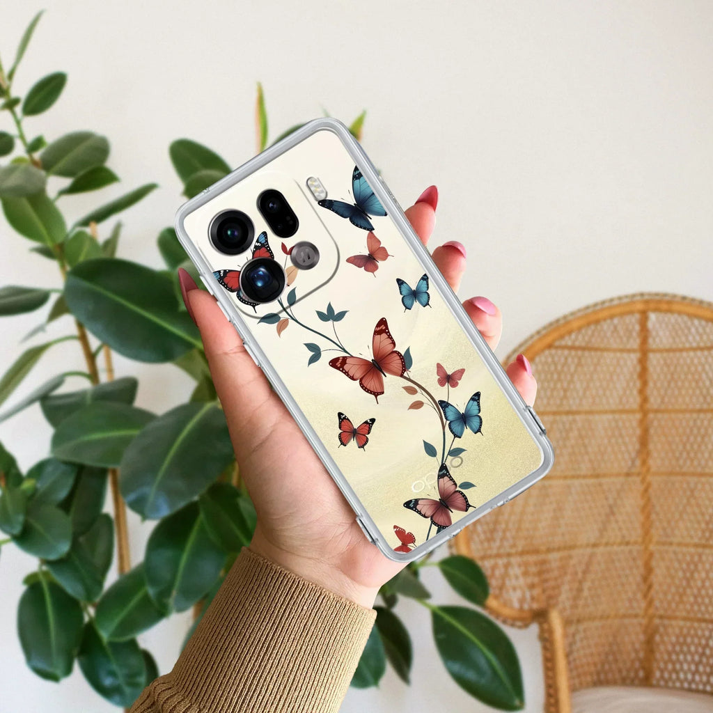 Butterfly Floral Design Anti Yellow Case For Oppo Find X9 Pro 5G