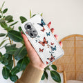 Butterfly Floral Design Transparent Silicon Case For Oppo Reno 11 5G