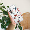 Butterfly Floral Design Transparent Silicon Case For Oppo Reno 11 Pro 5G