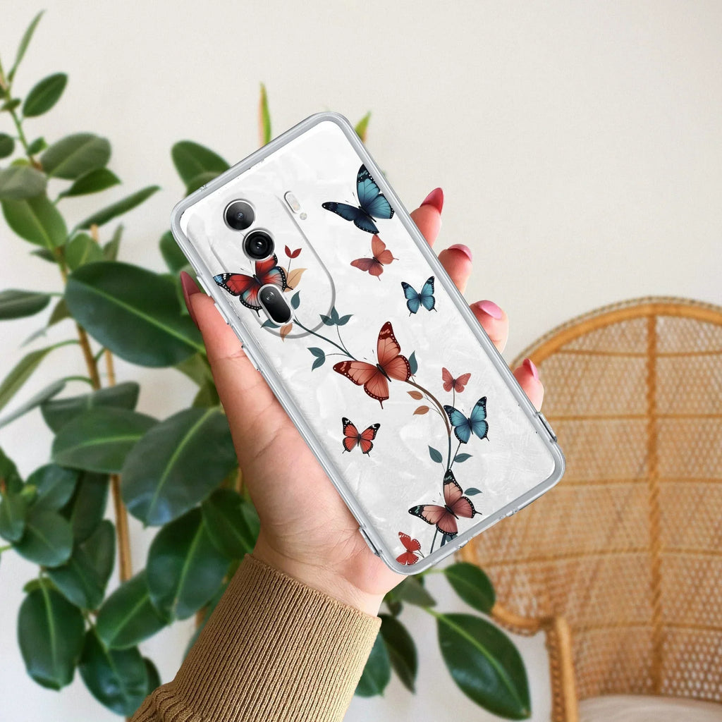 Butterfly Floral Design Anti Yellow Case For Oppo Reno 11 Pro 5G