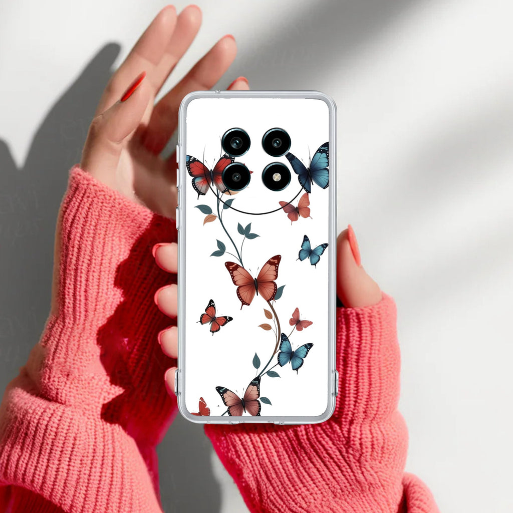 Butterfly Floral Design Anti Yelllow Case For Realme 14 Pro Lite 5G