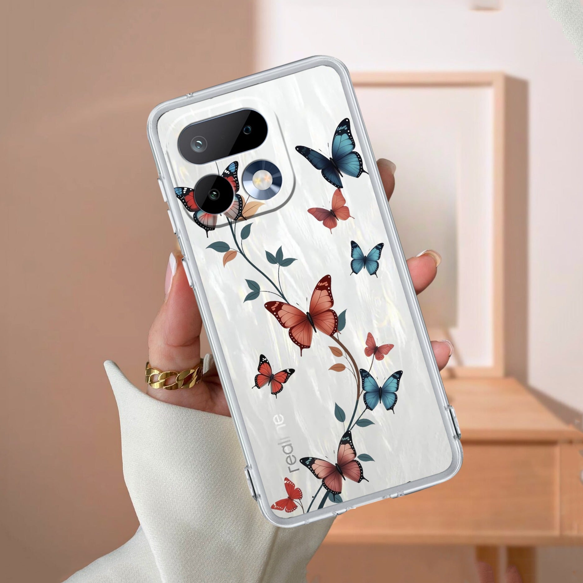 Butterfly Floral Design Anti Yelllow Case For Realme 16 Pro 5G