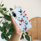 Butterfly Floral Design Transparent Silicon Case For Redmi Note 9 Pro / Redmi Note 9 Pro Max / Redmi Note 10 lite