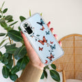 Butterfly Floral Design Transparent Silicon Case For Redmi Note 10 Pro Max