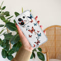Butterfly Floral Design Transparent Silicon Case For Redmi Note 13 5G